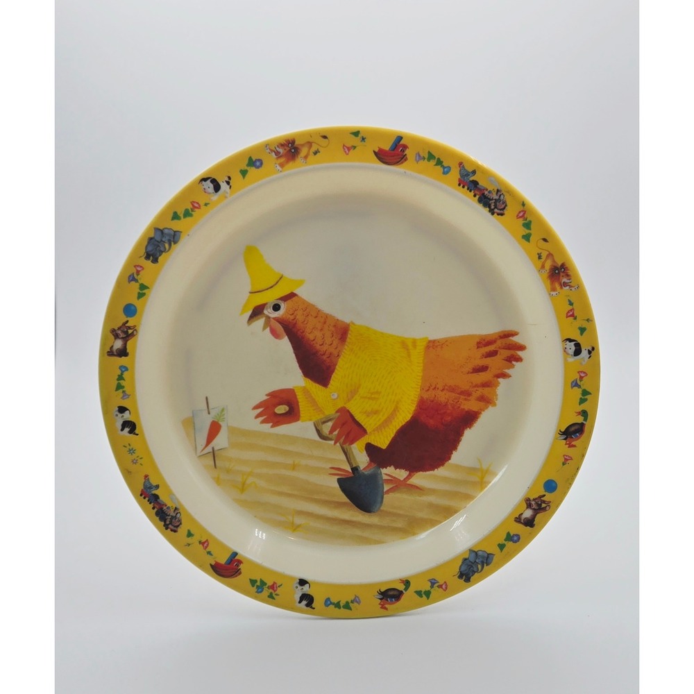 World Market Big Red Hen - Little Golden Book Melamine Plate 8.5 inch